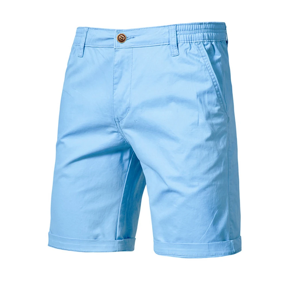 2024 Nieuwe Zomer 100% Katoenen Shorts Mannen Effen Kleur Elastische Taille Korte Broek Hoge Kwaliteit Casual Zakelijk Sociale Heren shorts