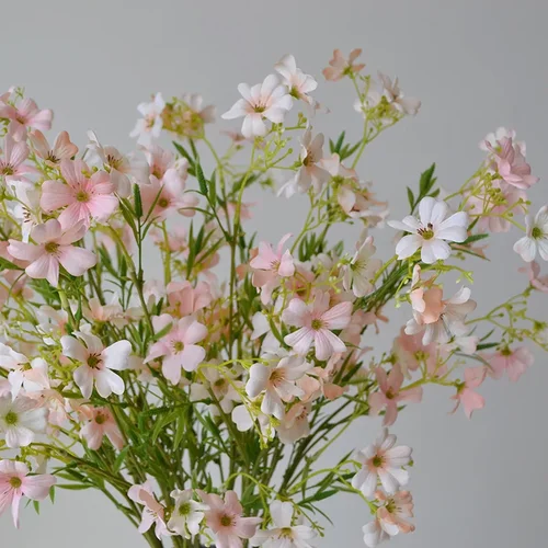 웰링턴 요정 실크 꽃, 작은 신선한 인공 꽃, 작은 조각 국화, 12 머리, 홈 웨딩 사진, 65cm