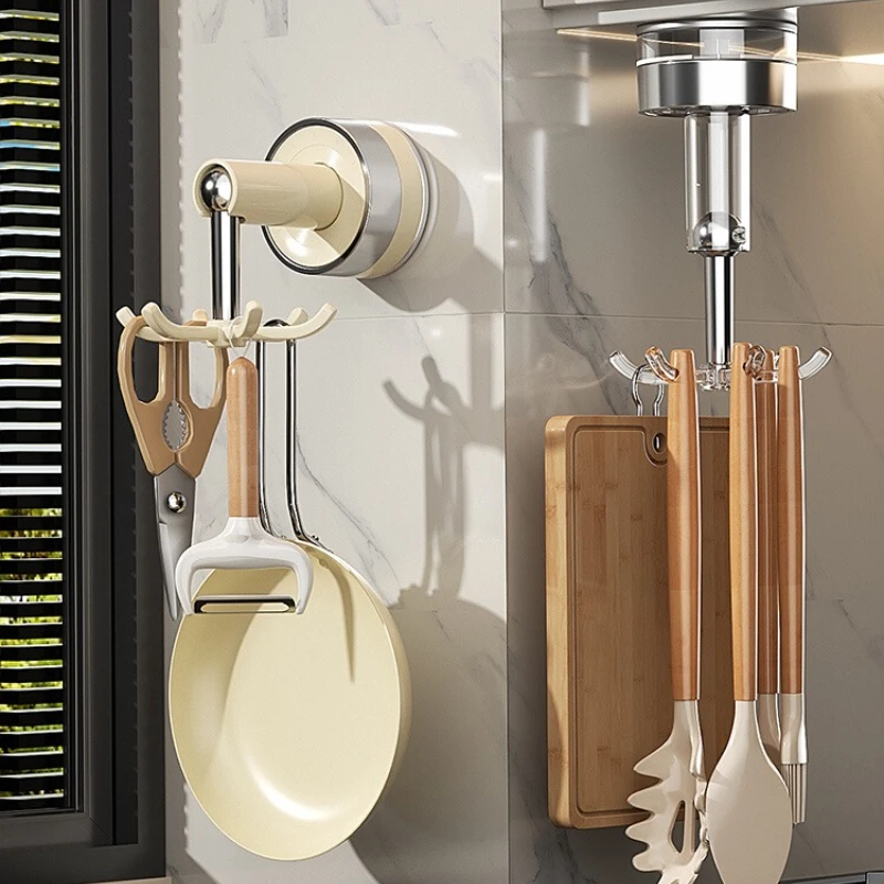 

kitchen multifunction Hanging hooks Can rotate fixing suction cups Dishcloth rack kitchen storage organization Bathroom Hook