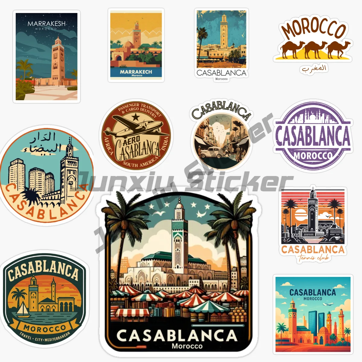 CASABLANCA MOROCCO National Scenic Tourist Car Sticker Vinyl Self-Adhesive Waterproof Decorative Decal Car Accessories