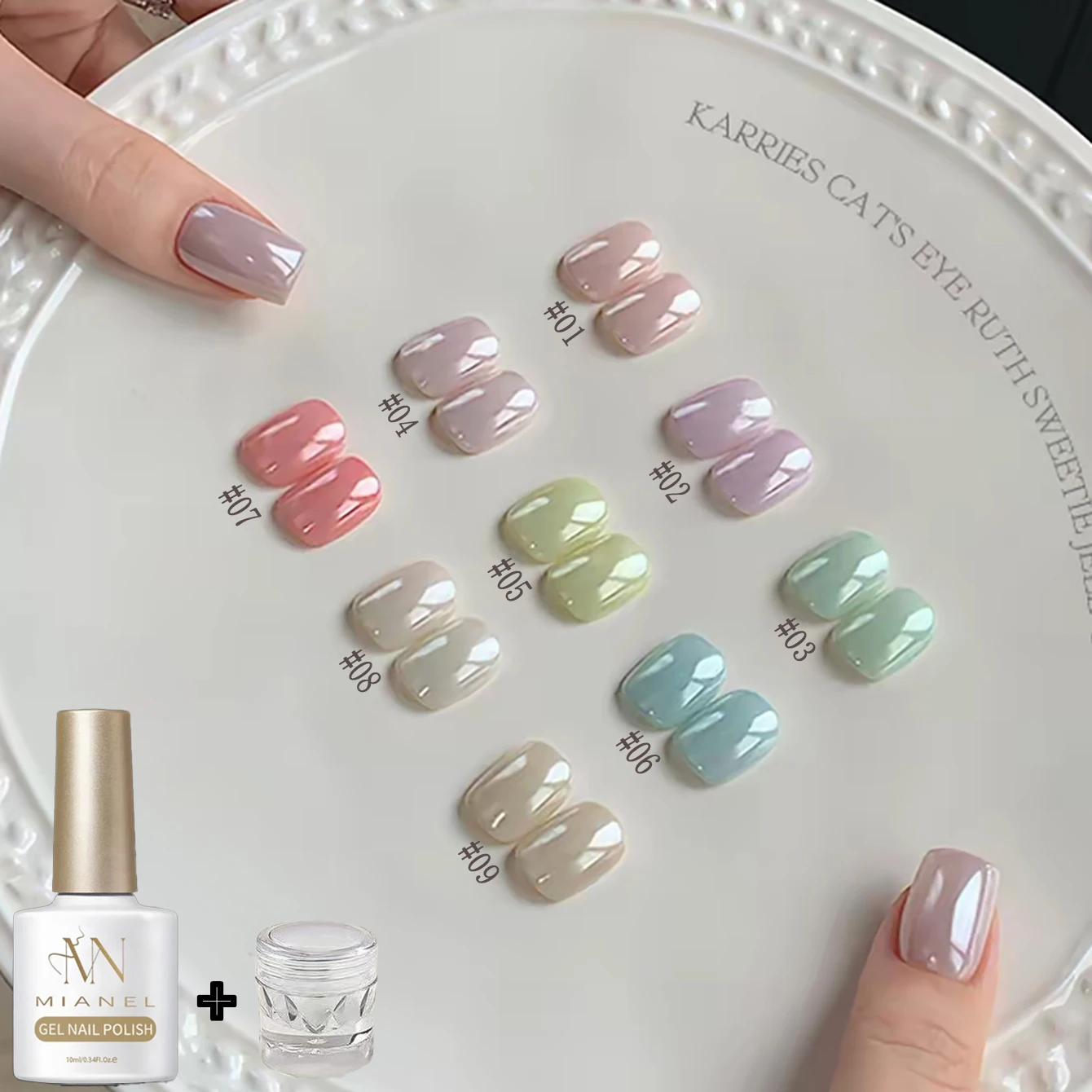 

2026 New Sweet Milk Pudding 9 Color Strobe Whitening Jelly Gel Nail Polish Ｗhite Pink Blue Nails UV LED Light Nails