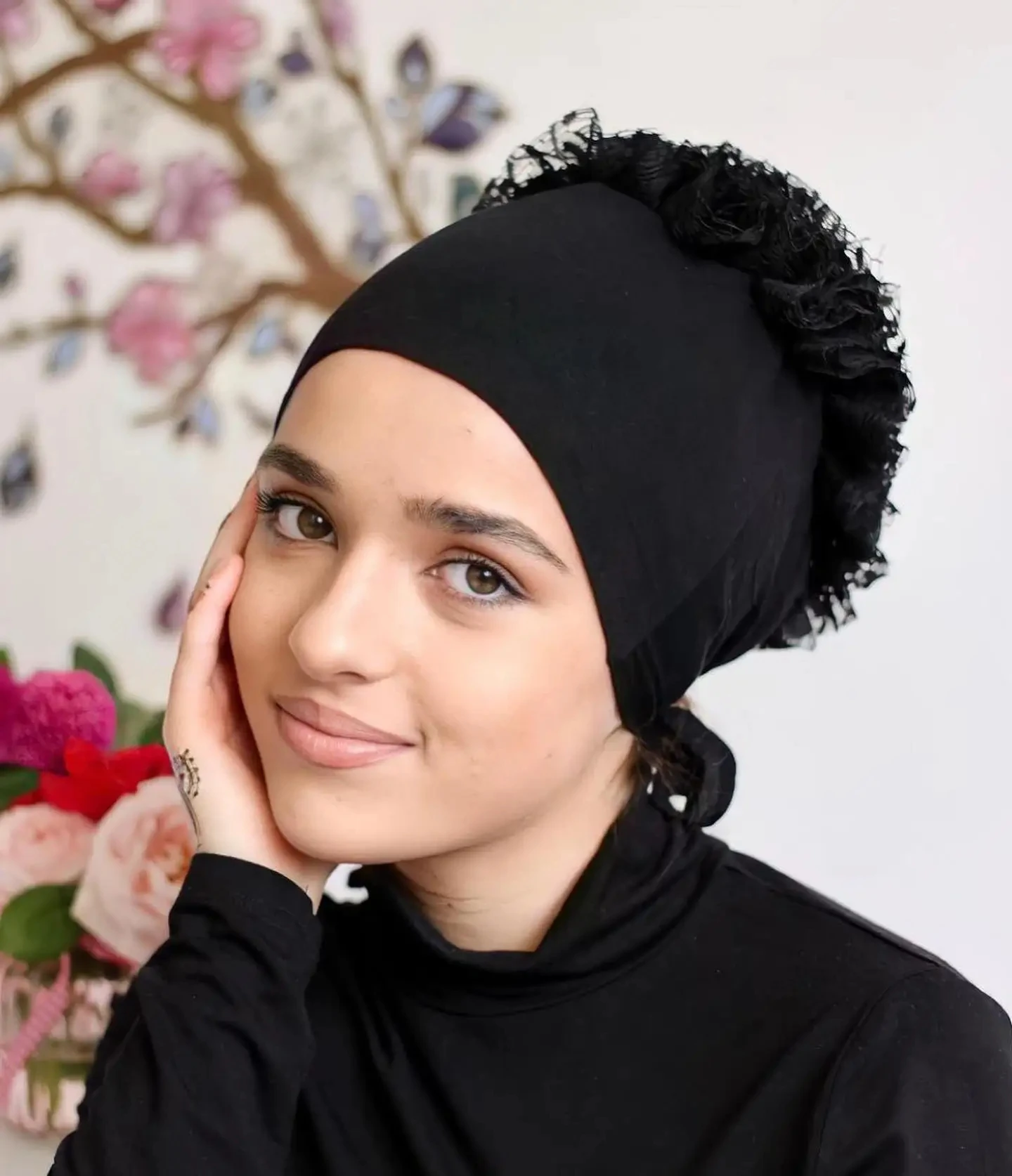 Muslim Fashion Women Hijab Scarf Stretch Turban Bonnet Tie Back Volumizer Underscarf Headband Indian Wrap Headwrap