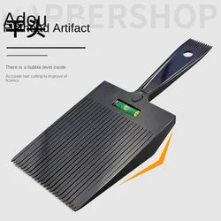 Professional Men Flat Top Comb Haircut Dual-Ended Barber Clipper Flat Head Hair Cutting Comb with Level Bubble