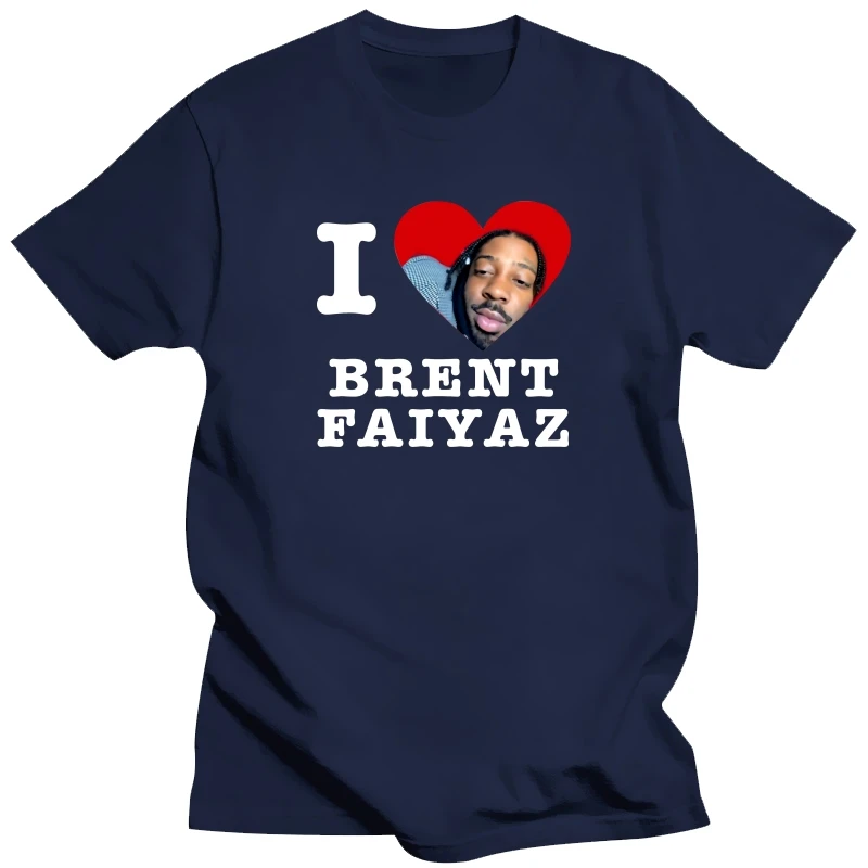 

I Love Brent Faiyaz T-shirt Male Summer Heart Rap Men's Cotton T Shirt Vintage Short Sleeve Streetwear Man Tshirt Men's Clothes