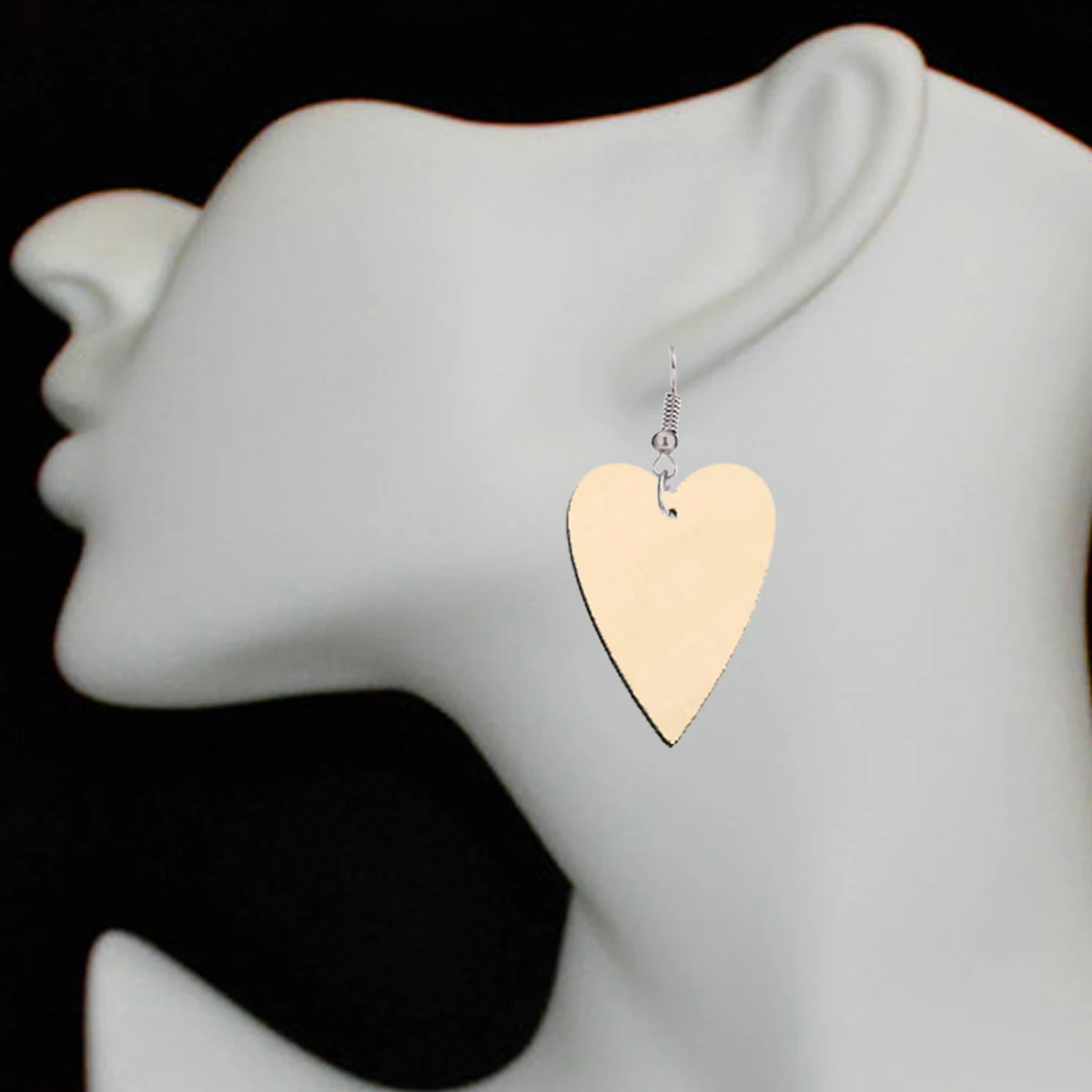 

50 Pcs Wooden Earrings Casual Jewelry Heart Shaped Accessories Bamboo Party Decor Eardrop