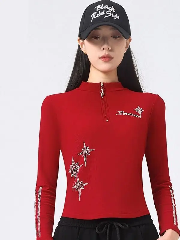 2026-autumn-winter-new-style-women's-square-dance-long-sleeve-fleece-thin-sport-casual-slimming-top-zipper-velvet-fitness