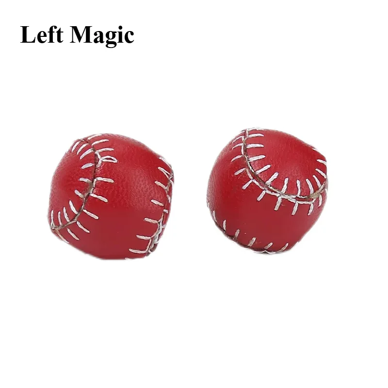 2Pc Leather Chop Cup Balls  (1Regular & 1Magnetic,Red, 2.2cm) Magic Tricks Close Up Illusions Gimmicks Mentalism Props Accessory