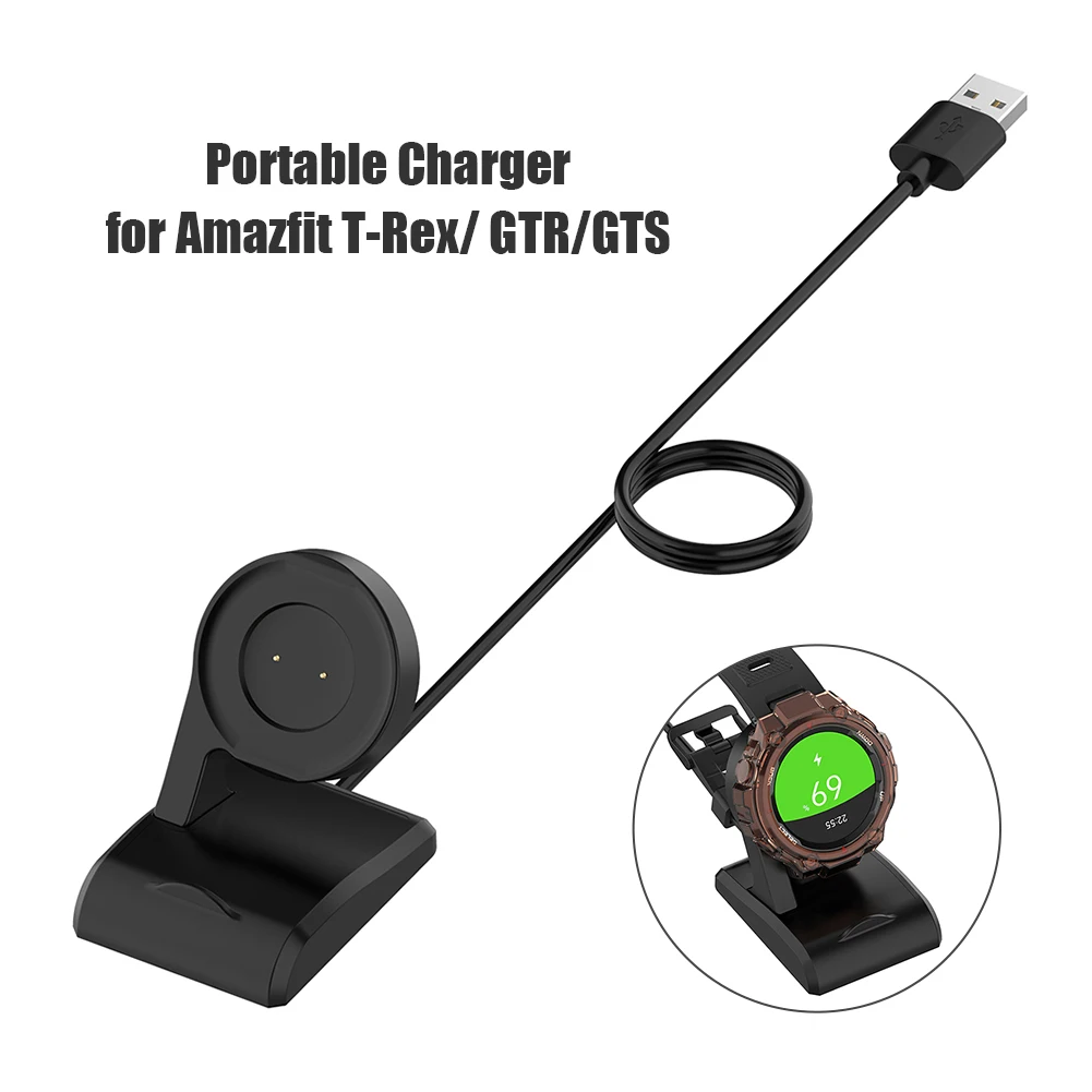 

USB Fast Charger Charger Cable Cord for Amazfit T-Rex A1918 GTR 42mm 47mm GTS Smartwatch Wireless Charger Dock