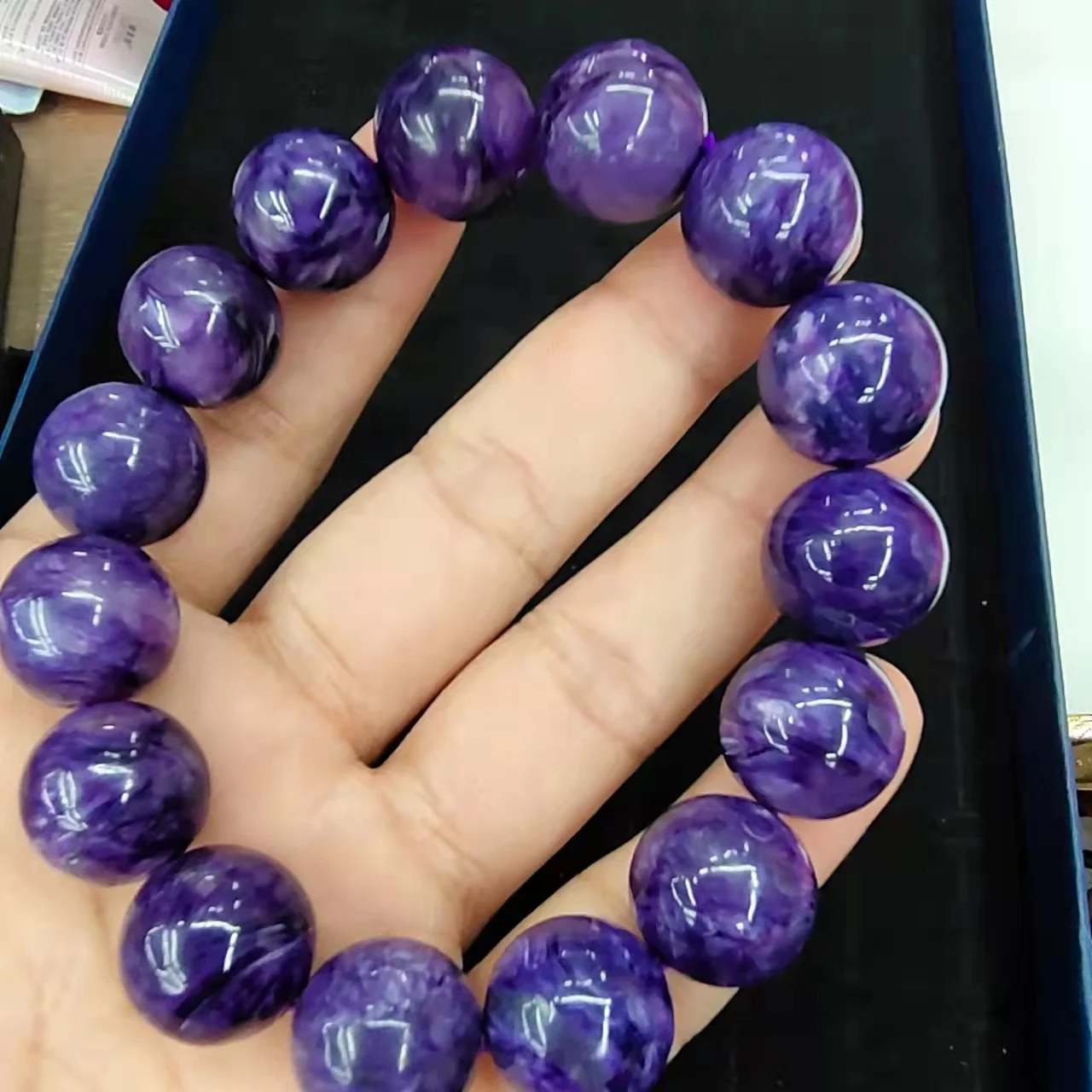 15mm Natural Purple Charoite Stone Bracelet For Women Men Healing Love Gift Crystal Beads Reiki Gemstone Strands Jewelry AAAAA