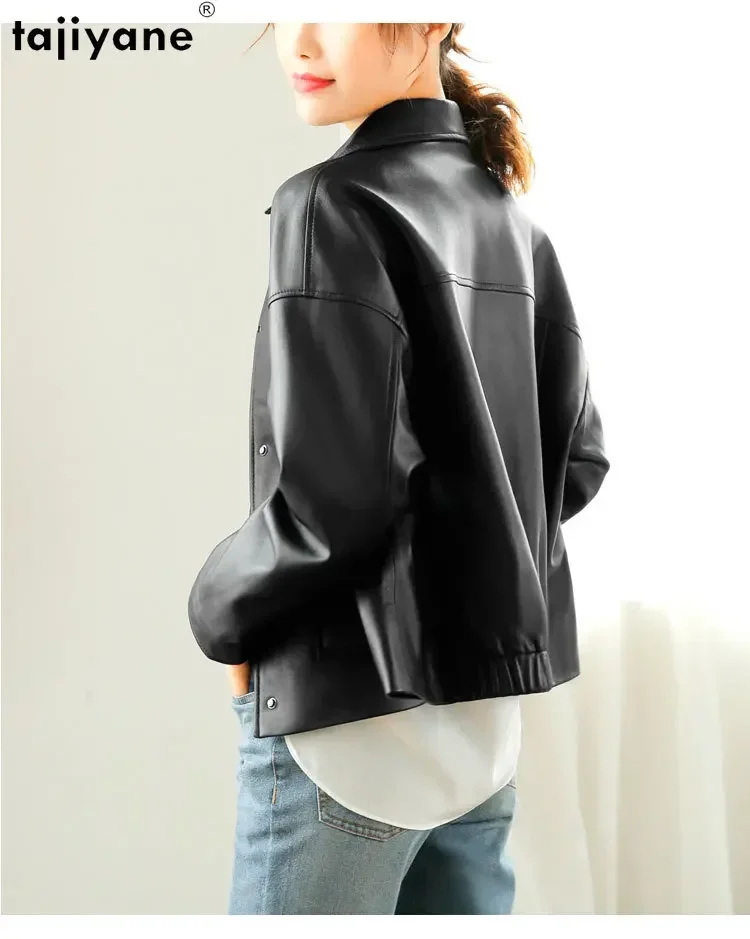 Tajiyane 100% Genuine Sheepskin Leather Jacket for Women 2023 Single-breasted Real Leather Jackets Woman Fashion Leather Coat