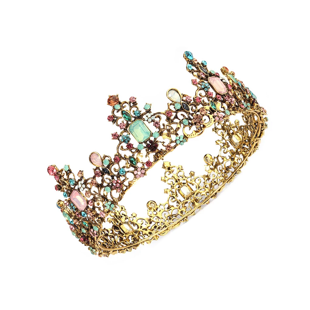 Zinc Alloy Women Tiaras Elegant Electroplated Unfading Headwear Birthday Gift