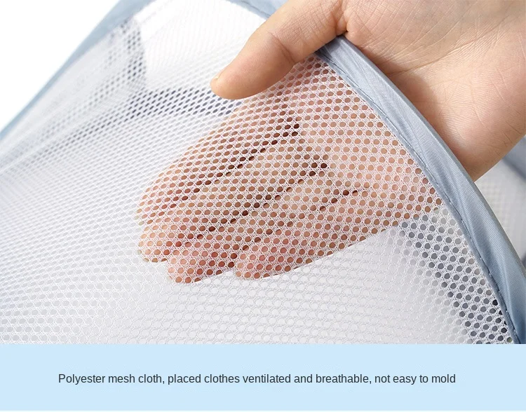 Foldable Storage Laundry Basket Organizer Dirty Clothes Mesh Bag Household Wall-mounted Bathroom Clothes Hanging Baskets Bucket