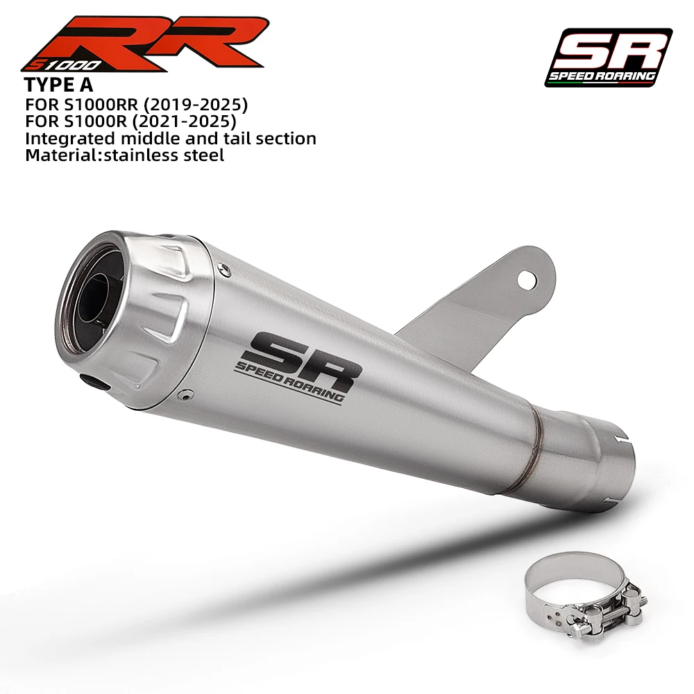 

Motorcycle GP Racing Escape 60mm Muffler Slip On Exhaust Pipe For S1000RR 2019-2025 S1000R 2021-2025