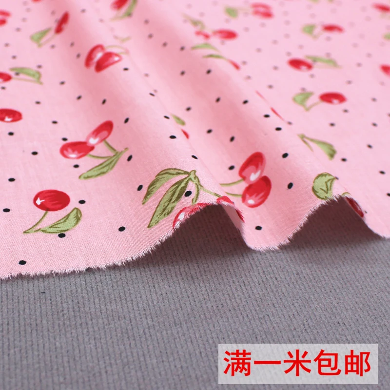 140x50cm Pink Cotton Printed Fabric Pastoral Style Floral Children\'s Dress Shirt Clothing  Plain  Cloth