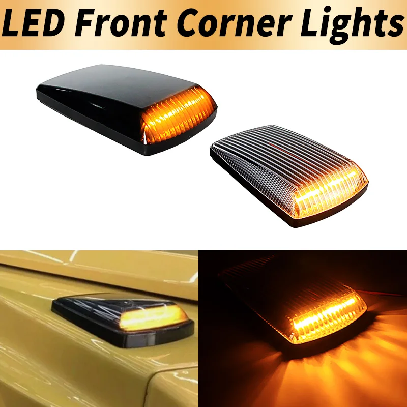 

2PCS LED Front Wing Turn Signal Lights Canbus For Mercedes W463 W461 W460 G Class Front Corner Blinker Lamps 12V Car Accessories