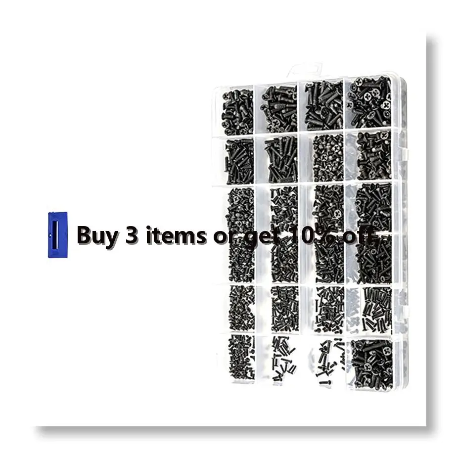 ✼720Pcs Countersunk Flat Head Mini Screw Set M1.4 M1.7 M2 M2.5 M3 Carbon Steel Computer Notebook Laptop Screws Kit