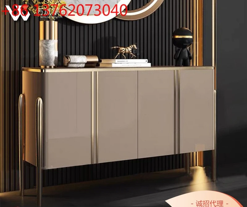 

Новый входной шкаф в китайском стиле. Легкий роскошный встроенный боковой шкаф для хранения вещей у стены.