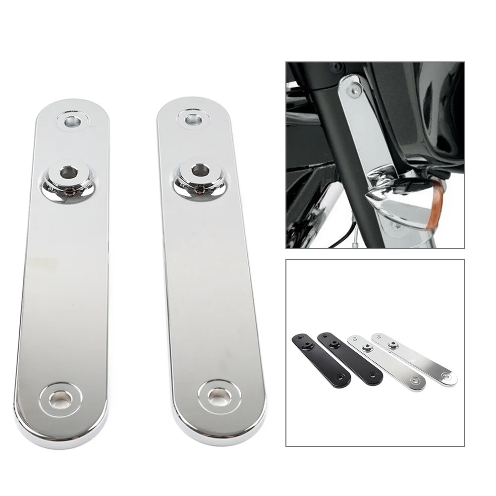 2Pcs Front Turn Signal Relocation Bracket Mount Kits Aluminum For Harley Davidson Electra Street Glide Road King FLHX FLHR FLHT