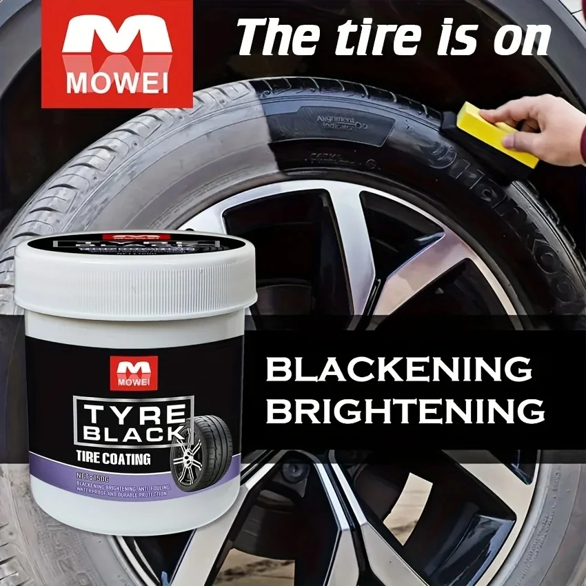 Tire Blackening Coating Wax - Hydrating Luster and Protection, Anti-Aging Tire Care Coating with Sponge Applicator
