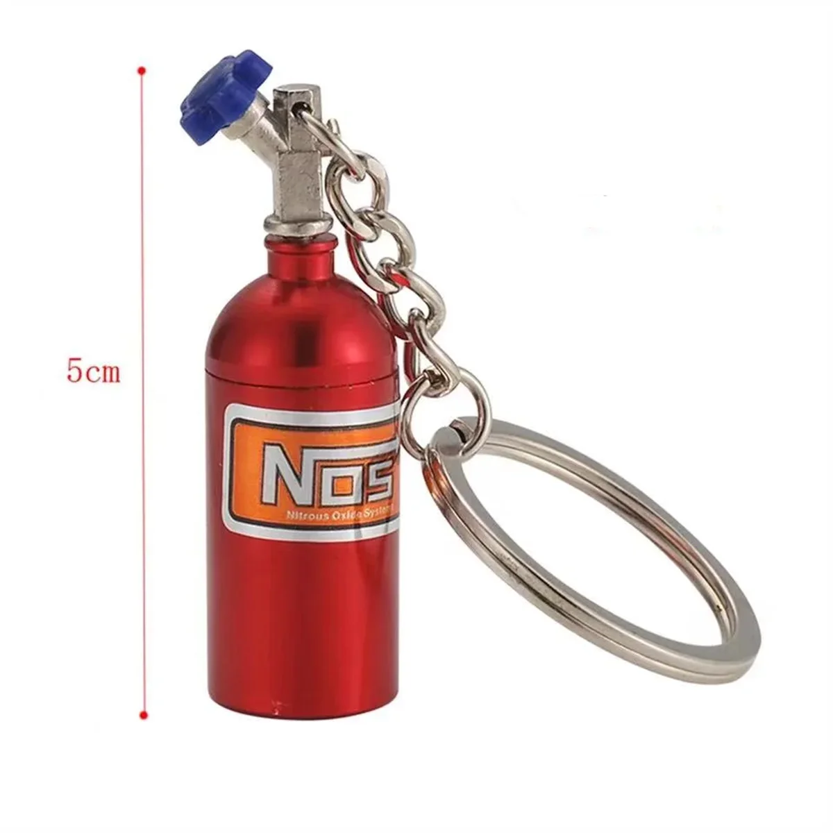 Unique Mini Car Turbo NOS Keychain Nitrogen Bottle Metal  Key Ring Stash Pill Box Storage Stylish Car Motorcycle Interior