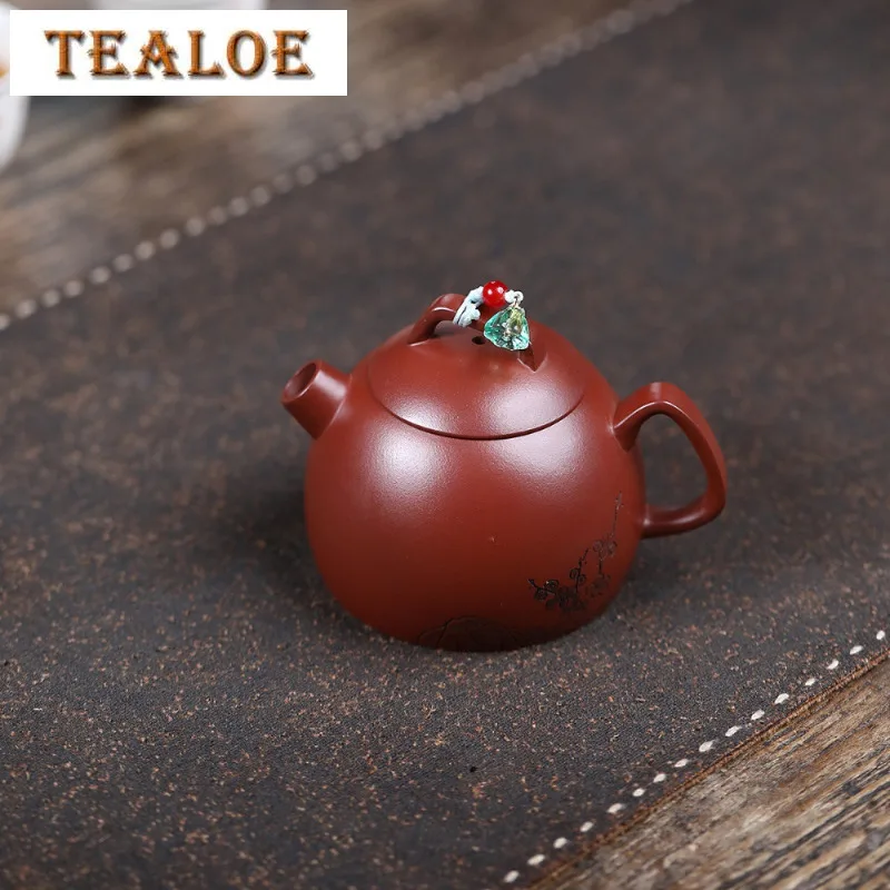 

150 мл Традиционный Исинский фиолетовый глиняный чайник ручной работы Qin Quan Pot Raw Ore Di Chao Qing Mud Чайник с заварочным устройством Zisha Teaset Gift