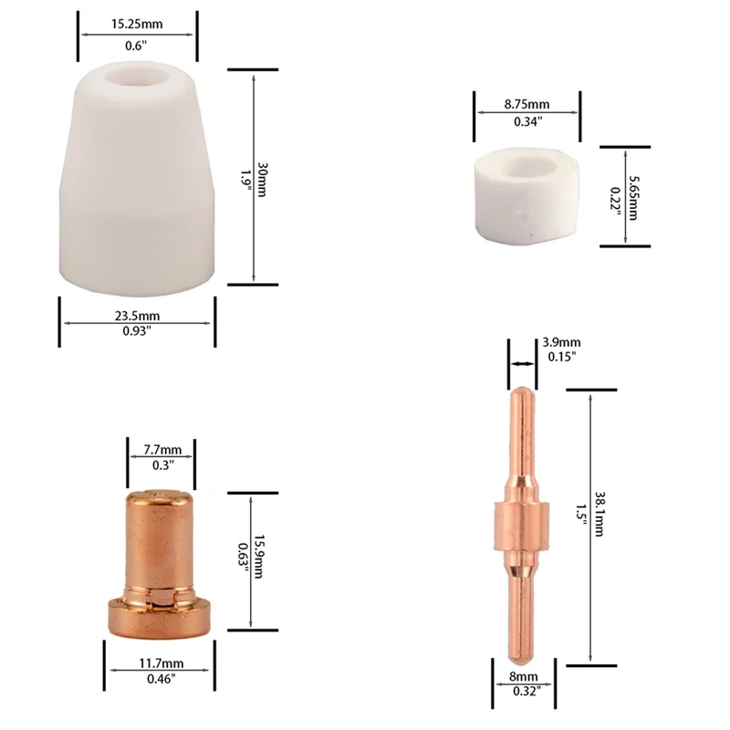 Puntas de electrodo para cortador de Plasma, Kit de consumibles extendidos para piezas, CUT40, CUT50, HYC50D, PLC50D, HYC410, PT31, LG40, 150 PT-31