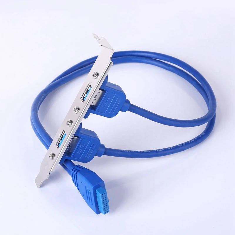 2X 20-PIN ไปยัง USB 3.0หัวสายคู่พอร์ตขยายพอร์ต3.0 USB ของคุณบนเมนบอร์ดเพื่อเคสคอมพิวเตอร์กรอบ