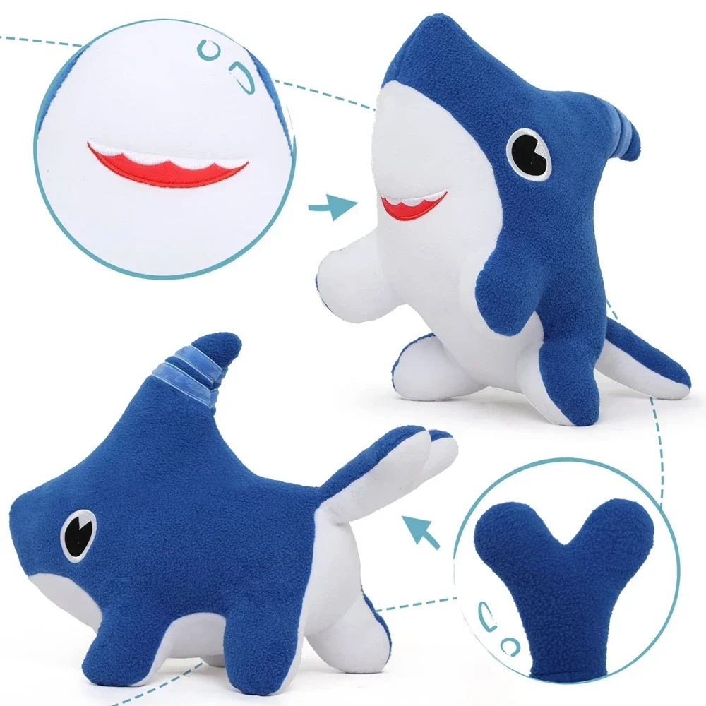 Animales de peluche de perro tiburón, juguete de peluche azul, diente de sierra, Océano, decoración para bebés, niños, niñas, niños, regalo de cumpleaños, 28CM