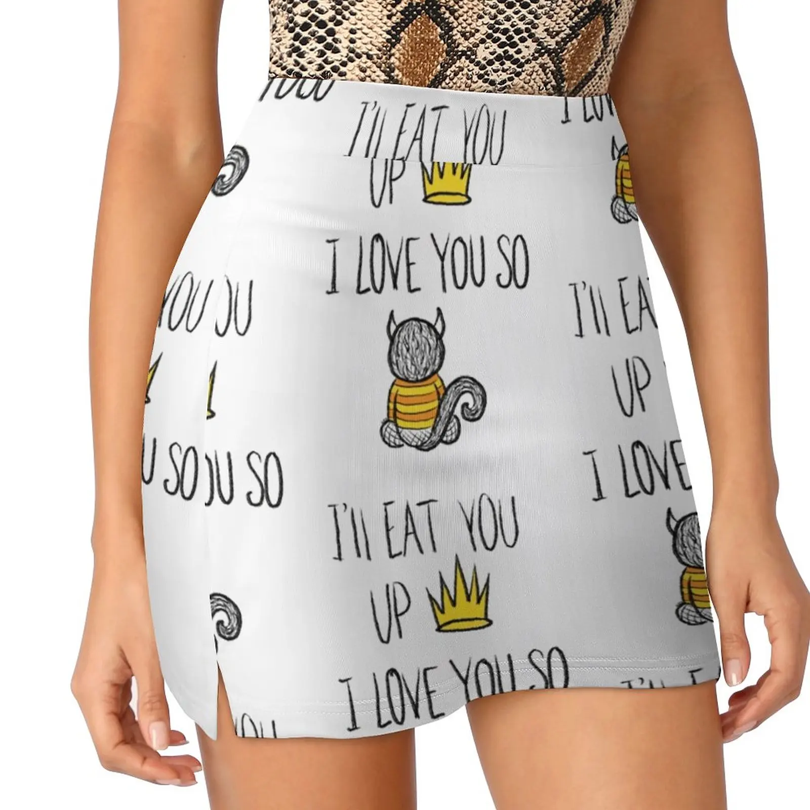 Where The Wild Things Are I'Ll Eat You Up I Love You Sowhere Women's skirt With Hide Pocket Tennis Skirt Golf Skirts Badminton