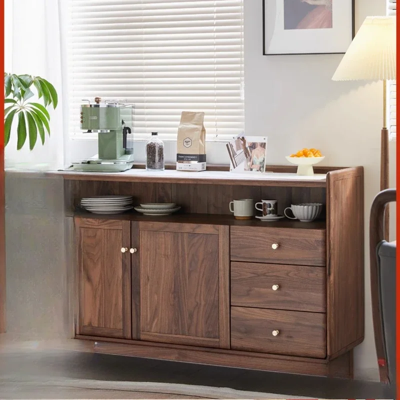 

Black walnut side cabinet Solid wood storage cabinet Restaurant furniture