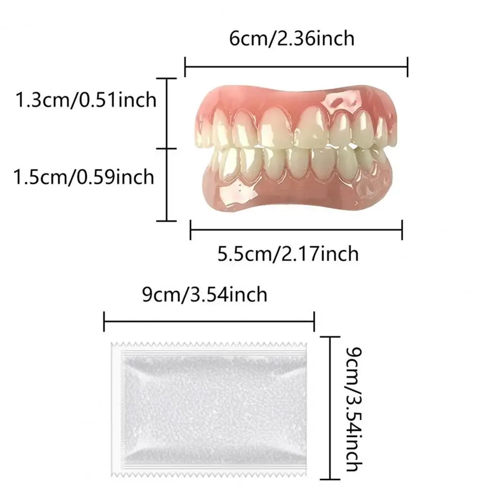 Stain Coverage Denture Temporary Tooth Stain Coverage Kit for Men Women Natural Shade Cosmetic Denture Veneer Set for Smile