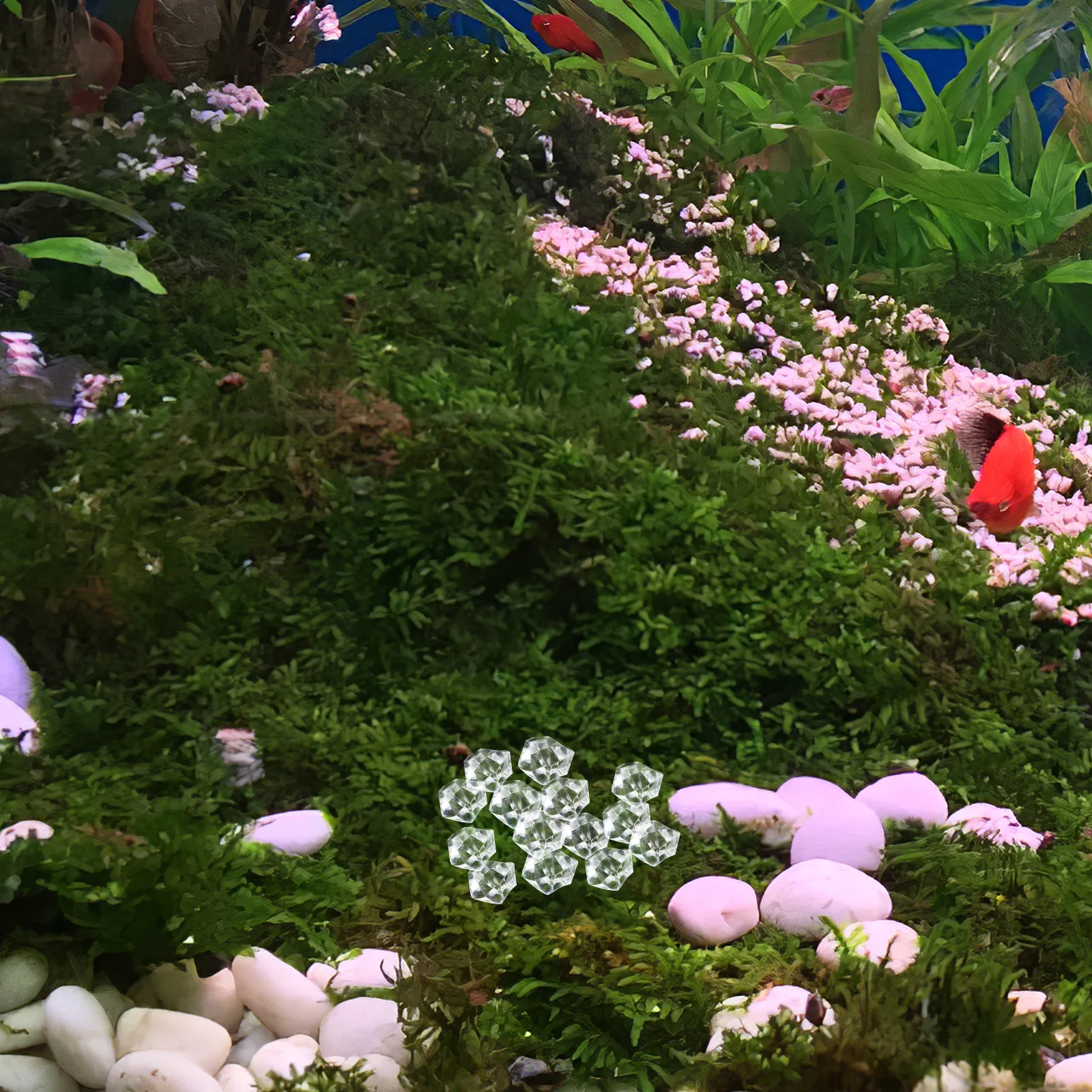 

1Pack Clear Aquarium Gravel Rocks Fake Pearls Quartz Crystal Stones Decorative Resin Substrate Betta Fish Tank Gravel White