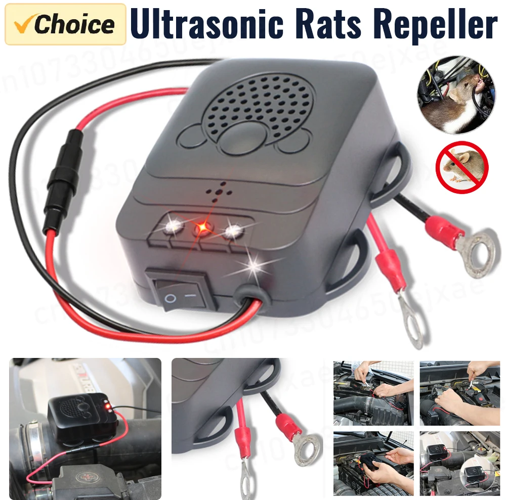 Répulsif ultrasonique pour souris 12V, répulsif pour rats, lutte antiparasitaire, Non toxique, anti-moustiques, insectes, rongeurs, accessoires