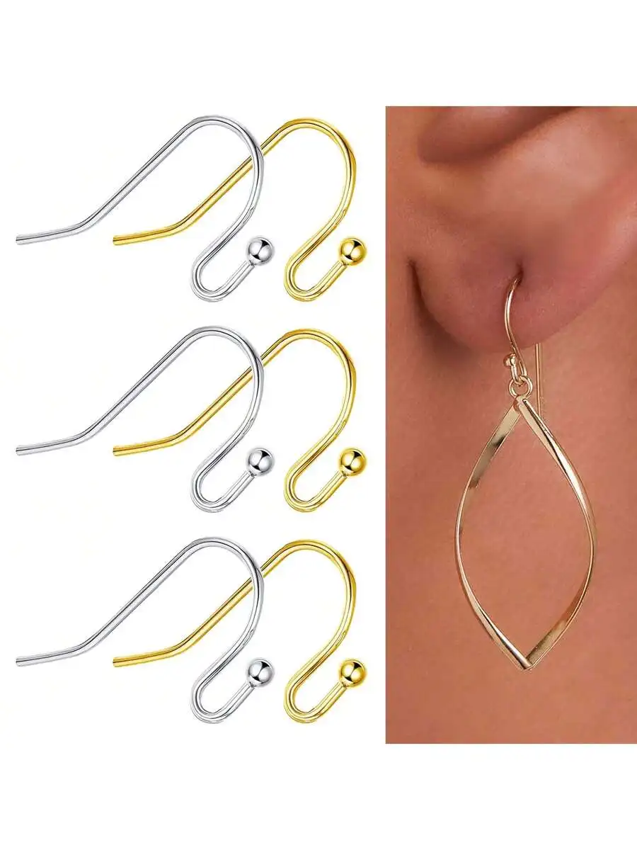 

200pcs Stainless Steel DIY Earrings Hooks Clasp Findings Handmade Jewelry Making Accessories Earwire Accessories Steel Gold
