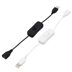 Bilashmart 28cm USB Switch Extension Cable Support Data Transmit and Power Supply with On/Off Power Switch LED Strips USB Devices
