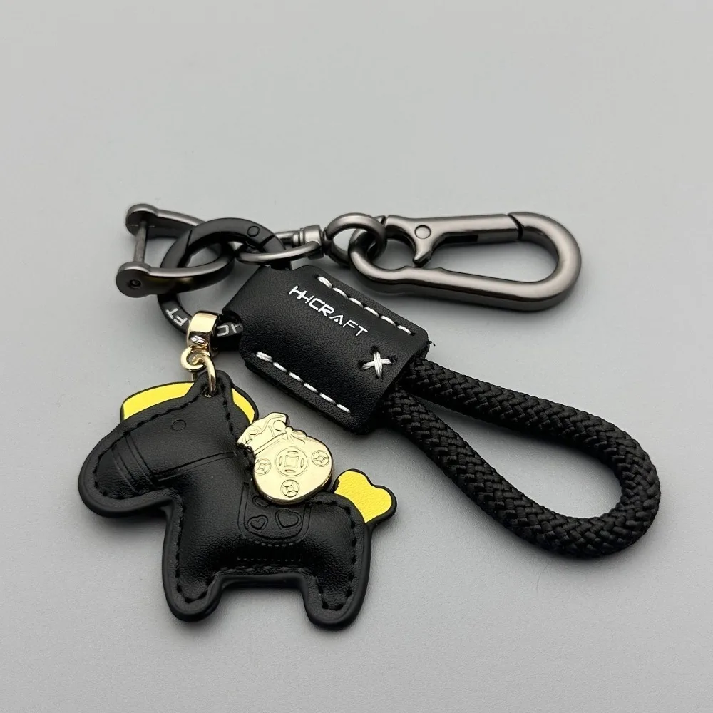 1PC Genuine Leather Car Keychain Minimalist Key Holder with Premium Strap Durable Key Ring for Men Women Couple Gift