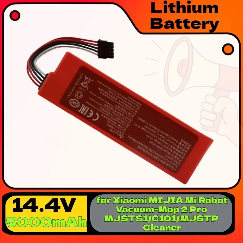 D099-4S2P/S1-260-4S2P Rechargeable Battery – 6500mAh ,for Xiaomi MIJIA Mi Robot Vacuum-Mop 2 Pro MJSTS1/C101/MJSTP Cleaner