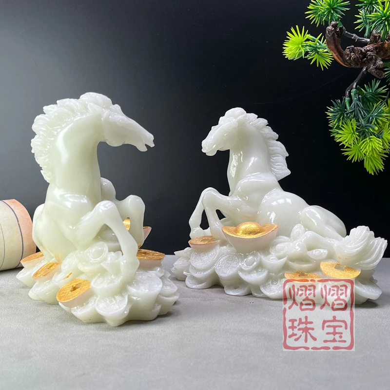 Wholesale luminous gold-painted ornaments for instant prosperity and wealth, suitable for home living rooms, entrances, office d