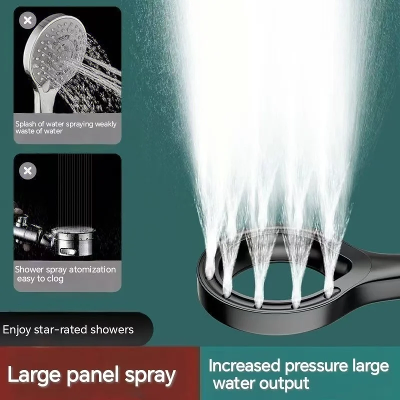 رأس دش معزز دائريًا؛ دش تدفق كبير؛ رأس دش عالي الضغط؛ ملحقات غرفة الاستحمام للتدليك #6