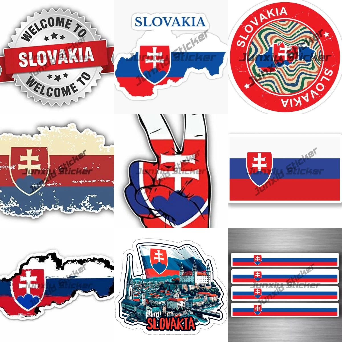 

Retro Slovak Flag Map Shield Vinyl Sticker Slovak Republic Slovakia Europe Country SK Scratch-Proof Accessories for Car Bumper