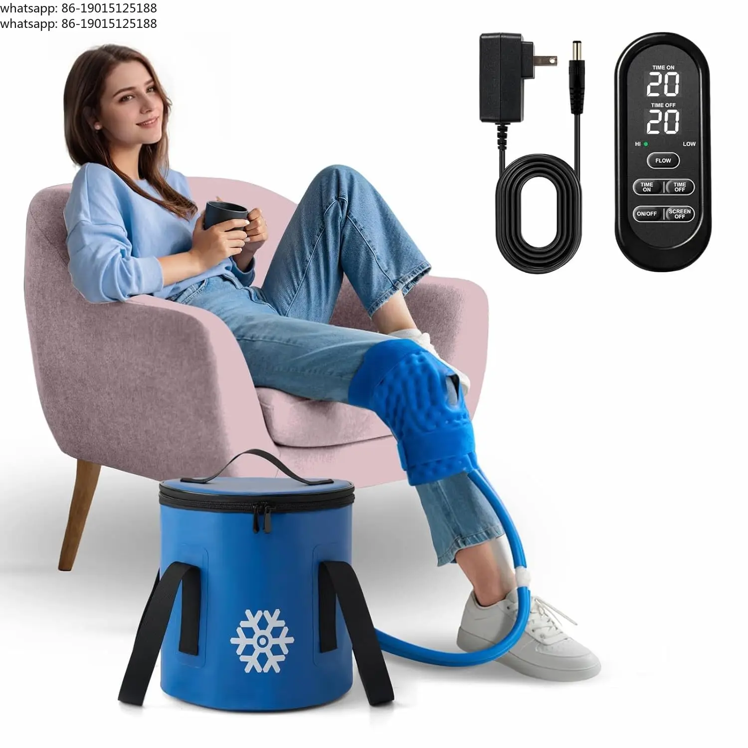 Portable Cold Therapy Machine for Knee Surgery Recovery, Ice Compression Pack for Injuries and Post-Op Cryotherapy