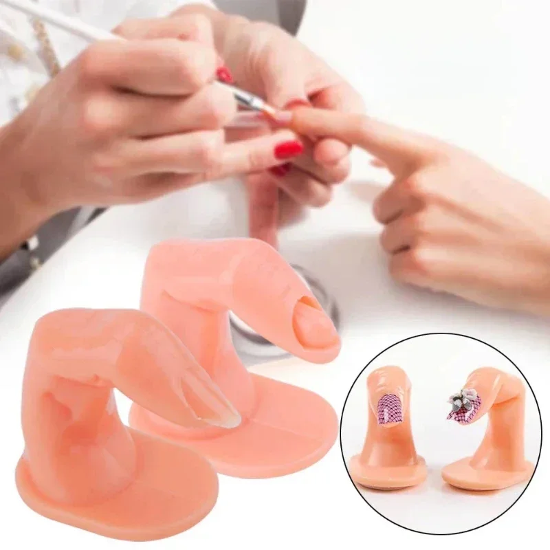 Practice Fake Finger Adjustable False Fingernails Adhesive Fixed Nail Art Model Training UV Gel Manicure Tools Display