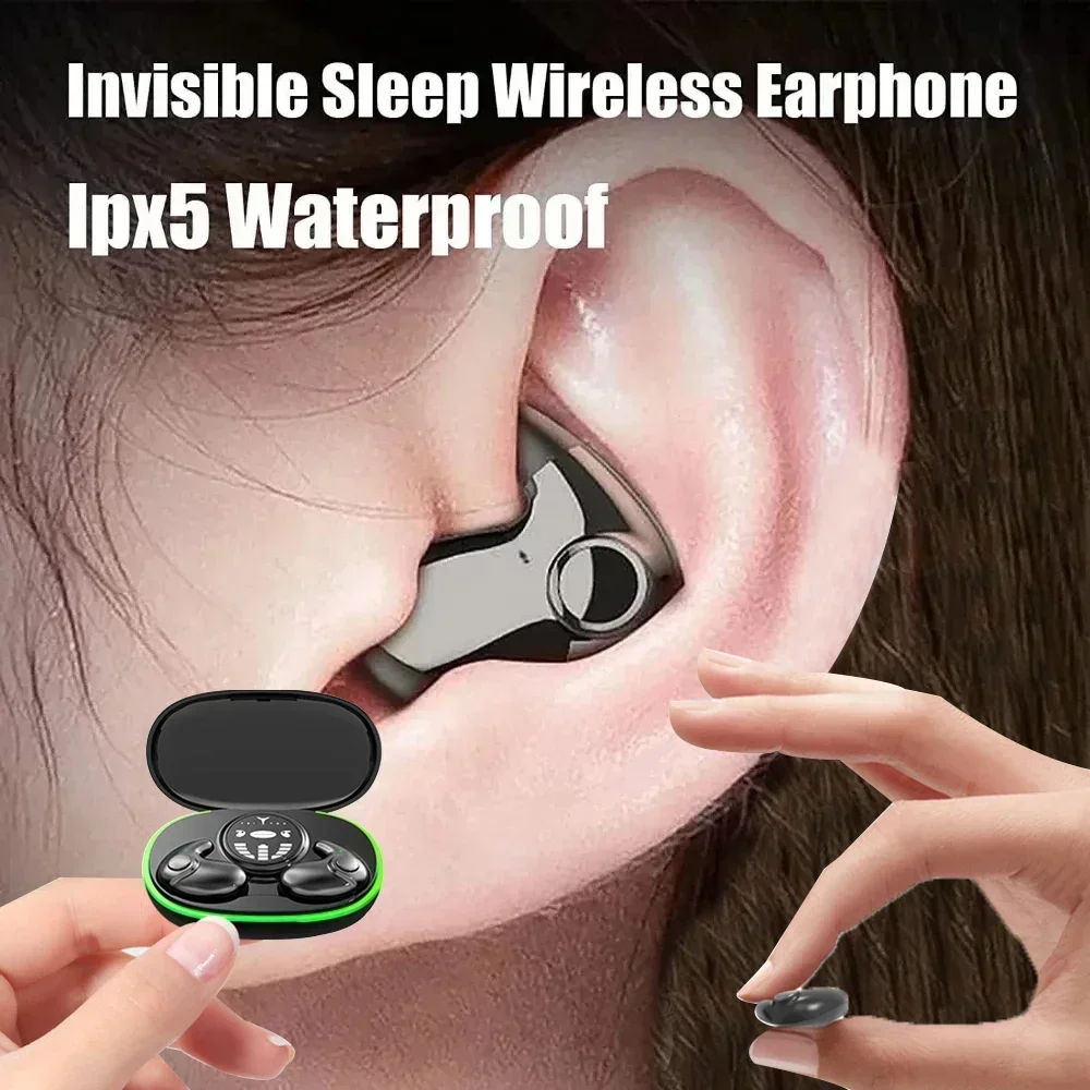 

IPX5 Waterproof Noise Wireless Bluetooth 5.3 Headphones Reduction Earbuds Touch Control Headsets Invisible Sleep Earphones