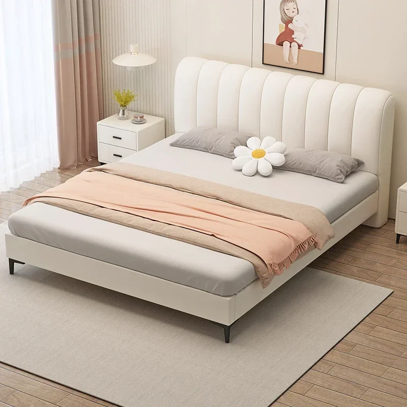 Girls Full Bed Castle Floor Wooden Space Saving White Cream Sun Design Japanese Bed Comfortable Camas De Casal Salon Furniture