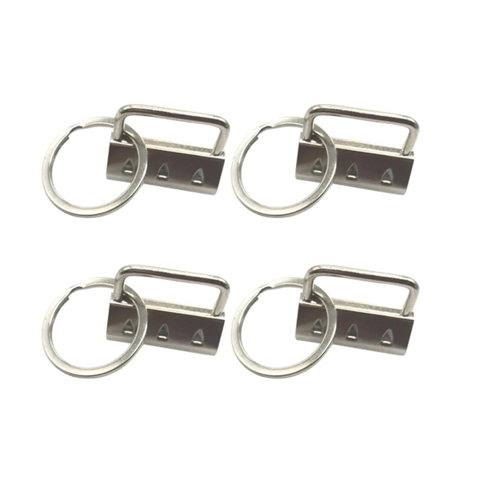 50pcs Webbing Clamp Metal Wristlet Key Fob Hardware Chain Keychain Durable Anti Rust Perfect for Craft Jewelry Accessories