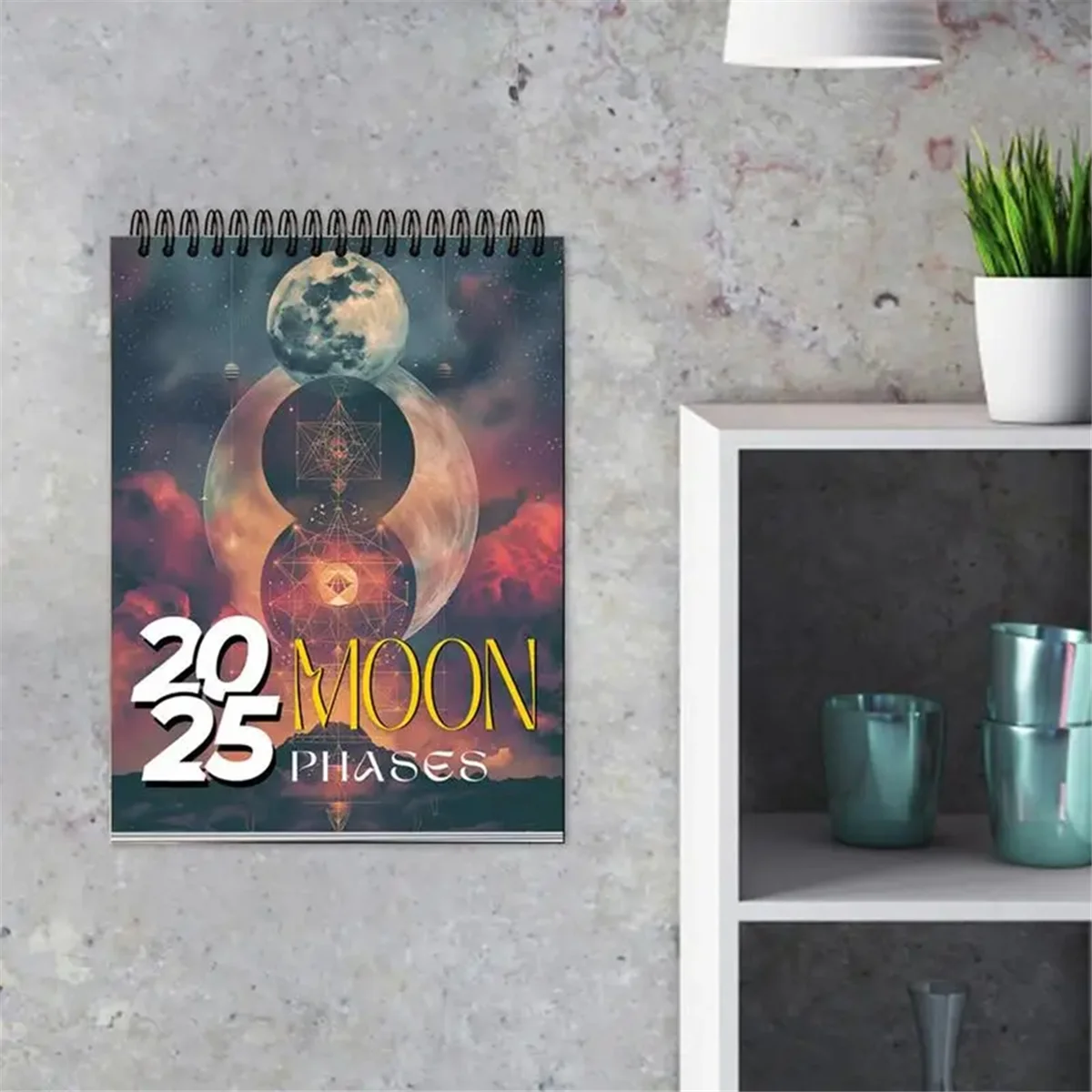 Moon Phase Calendar 2025 12 Month Moon Phases Wall Calendar Monthly Planner & Daily Organizer 2025 Wall Calendar