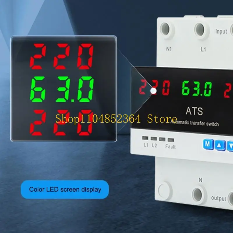 652F 220V 63A Transfer Switches Adjustable Parameters Overcurrent Defense For Backups