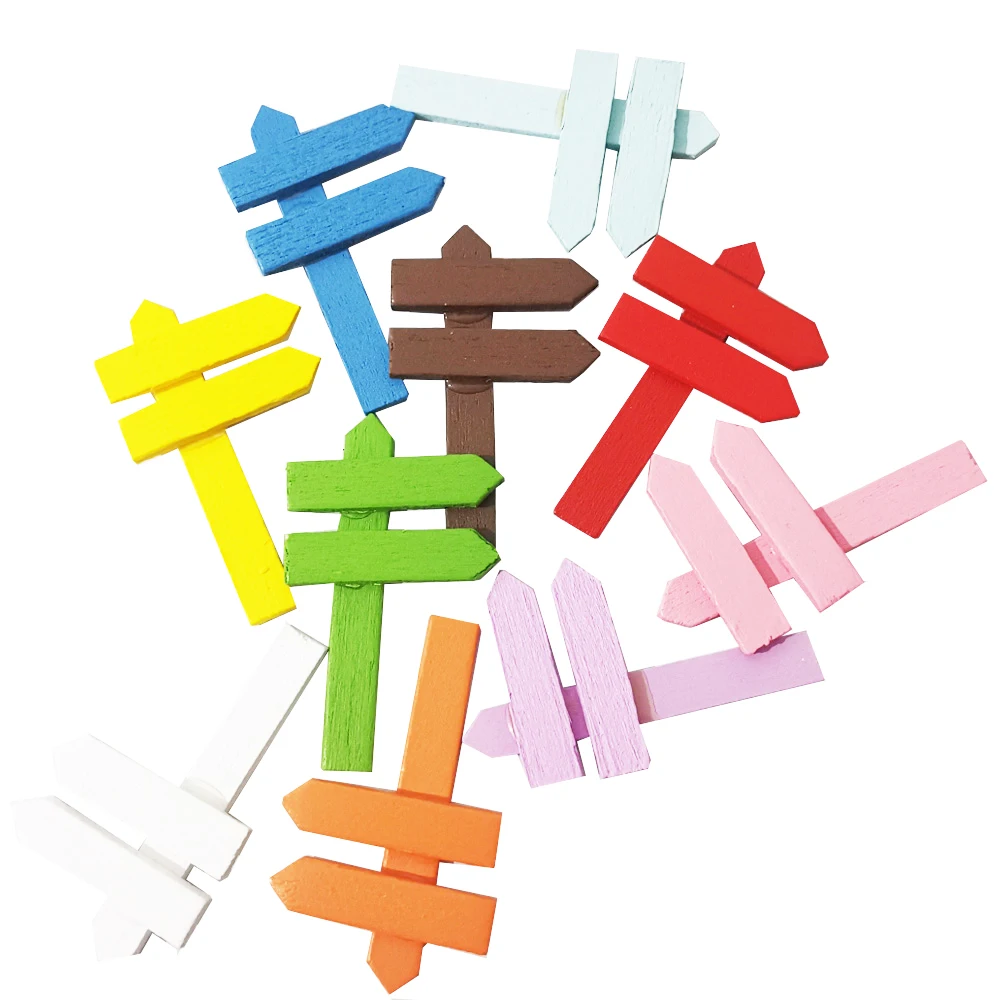 10PCS Mini Wooden Fence DIY Fairy Garden Accessories Wood Barrier Dollhouse Showcase Craft Home Terrarium Decoration