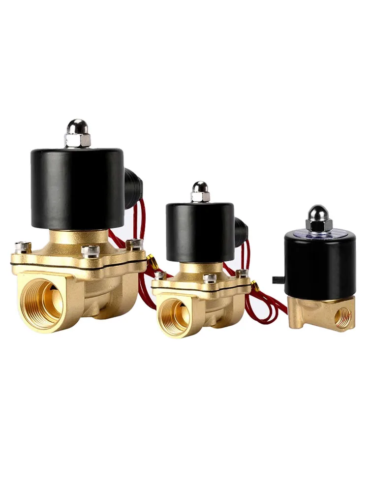 Électrovanne 2W normalement fermée en laiton DN6/8/10/15/20/25 1/4 "3/8" 1/2 "3/4" 1 "12V 220V 24V 110V pneumatique eau huile hélium gaz