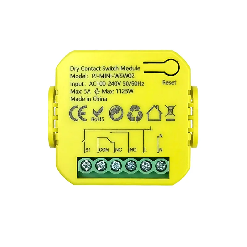 Trockenkontakt SPDT Smart WiFi Schalter Relaismodul Timer App Fernbedienung 5A DC12V 24V AC100-240V Unterstützt Alexa Google Home Kompatibel mit Tuya und Smart Life